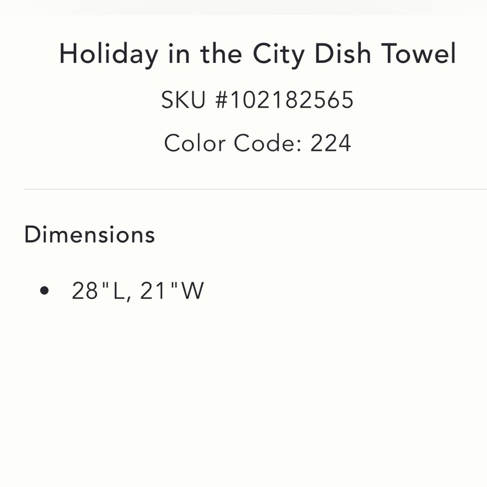 NWT Anthropologie Holiday in the City Dish Towel in Nashville. - Picture 4 of 7